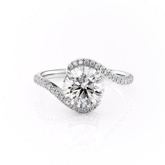 1.35 CT Round Cut Bypass Setting Moissanite Engagement Ring 10