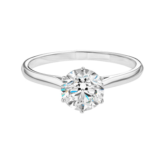 1.0 CT Round Shaped Moissanite Solitaire Engagement Ring 1