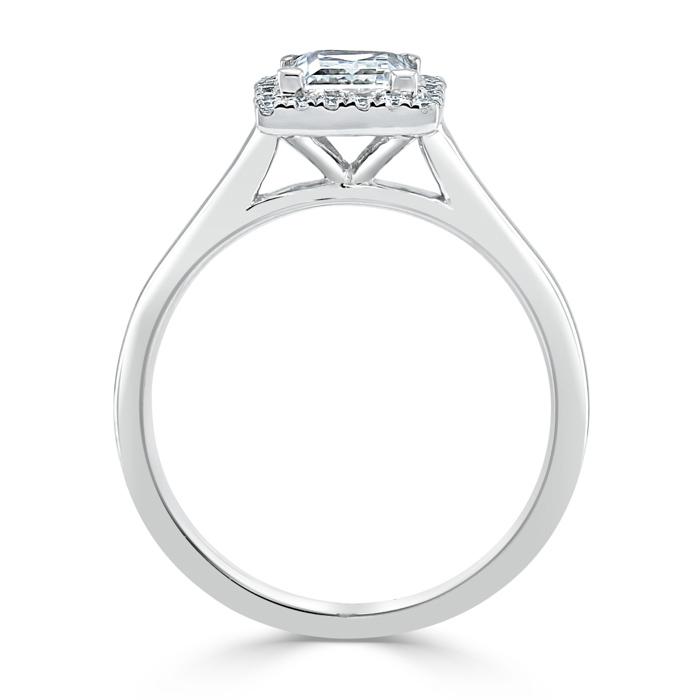 1.0 CT Princess Cut Halo Moissanite Engagement Ring 5