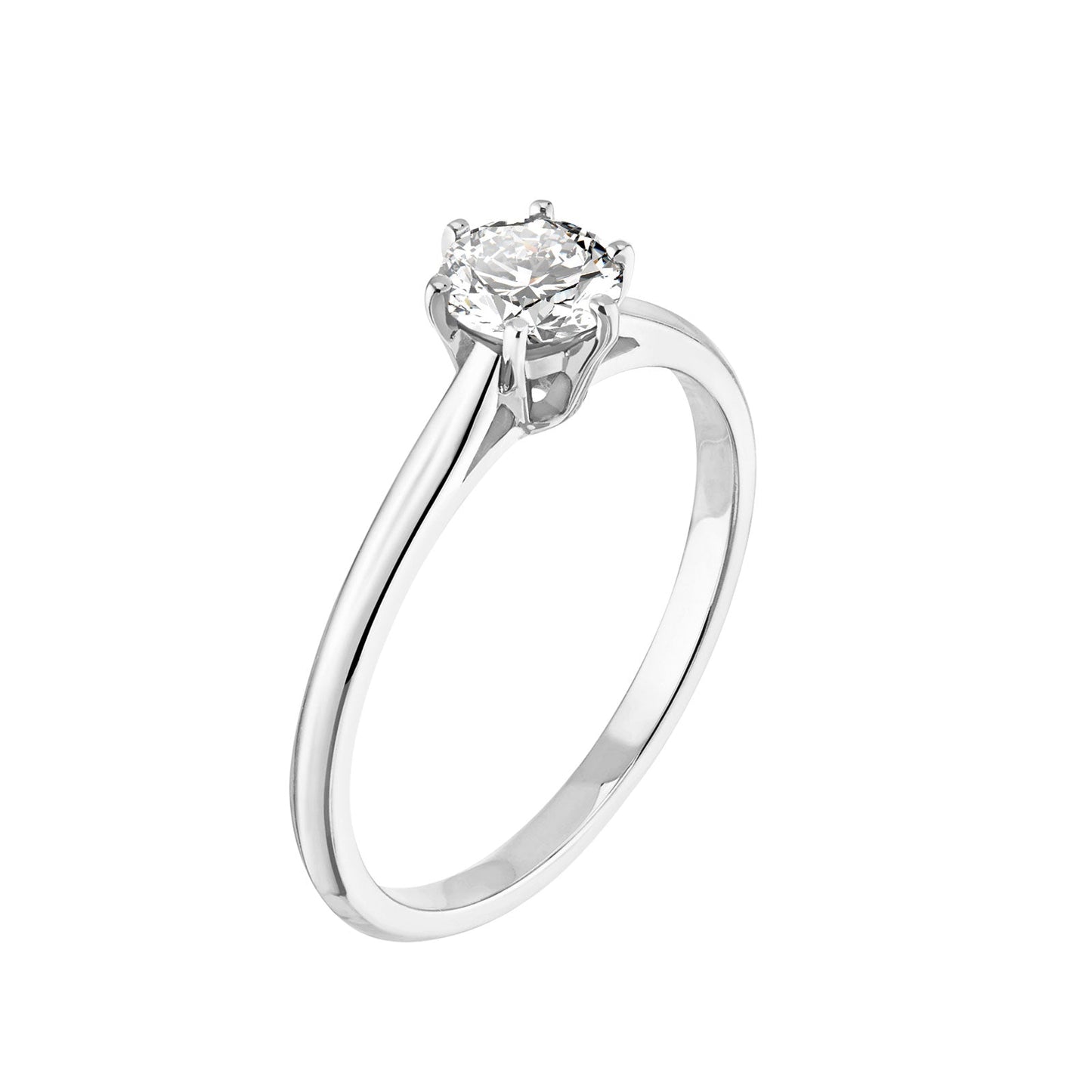 0.50 CT Round Shaped Moissanite Solitaire Engagement Ring 7