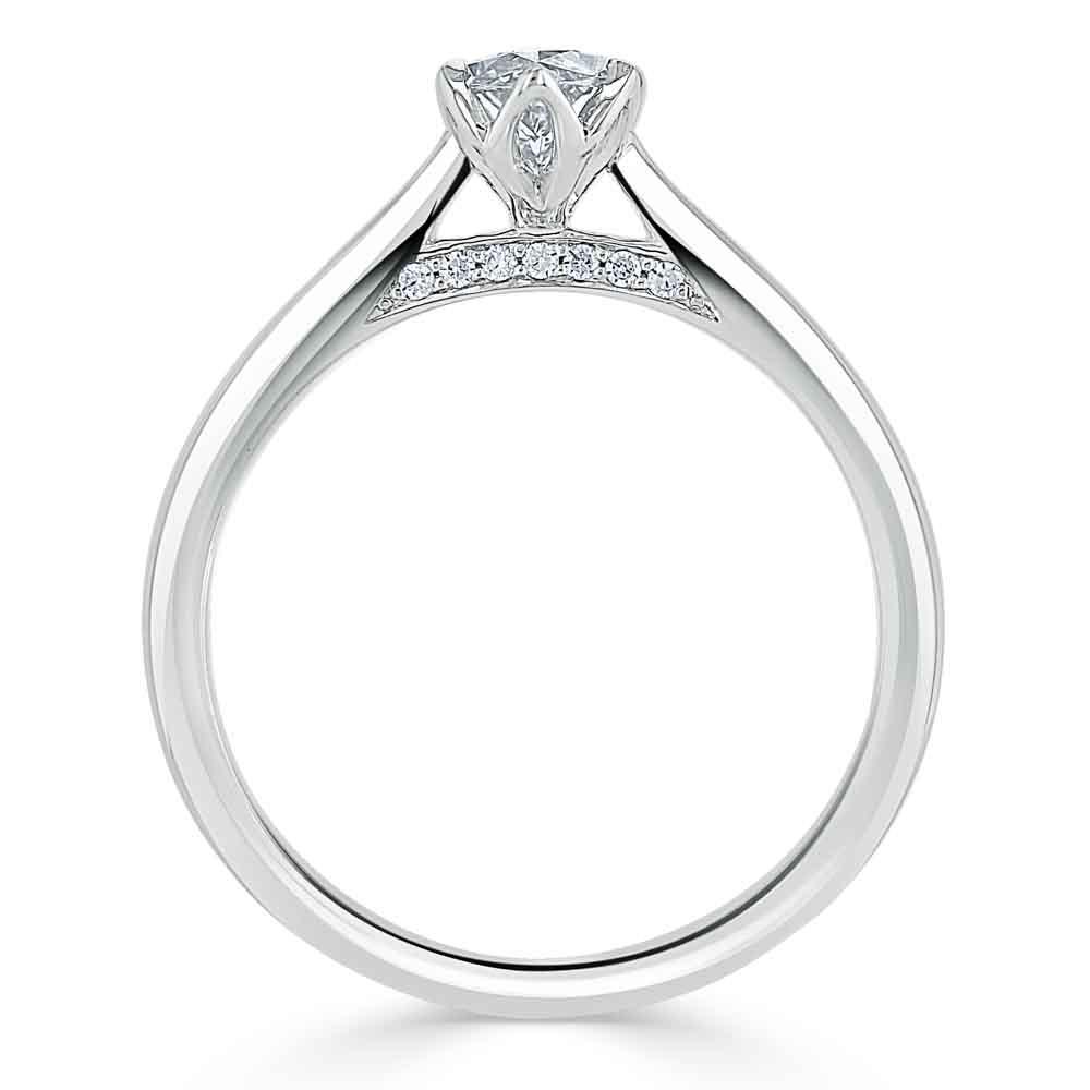 1.0 CT Marquise Cut Solitaire Moissanite Engagement Ring 4