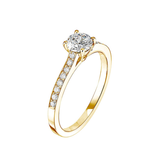 0.50 CT Round Shaped Moissanite Pave Setting Engagement Ring 1