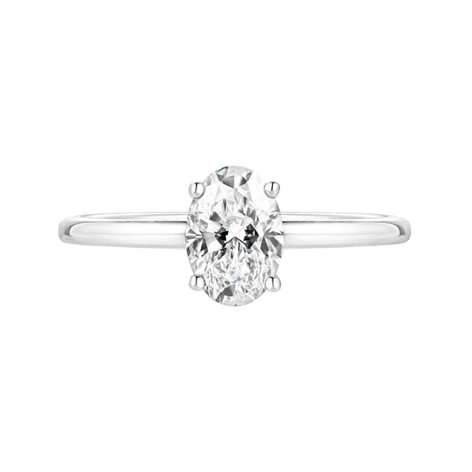 0.70 CT Oval Shaped Moissanite Solitaire Engagement Ring 1