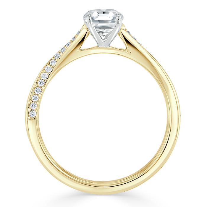 0.75 CT Asscher Cut Solitaire Moissanite Engagement Ring 6