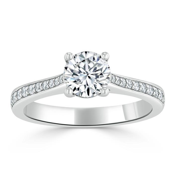 0.75 CT Round Cut Solitaire Moissanite Engagement Ring With Channel Setting 4