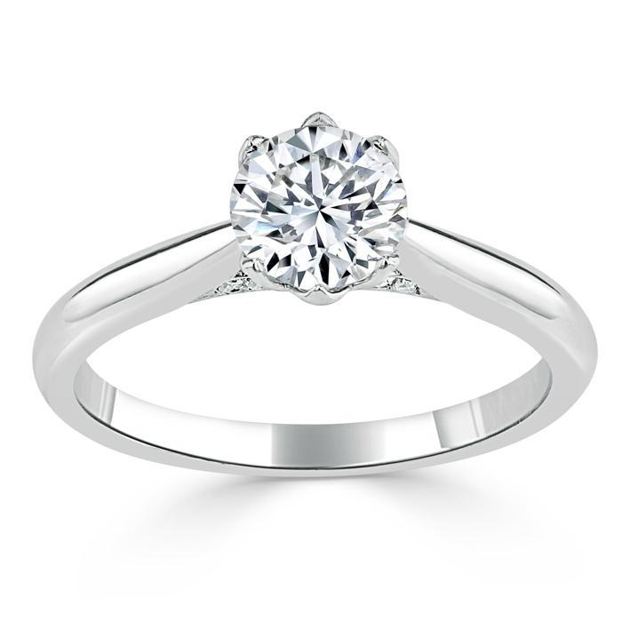 0.75 CT Round Cut Solitaire Moissanite Engagement Ring 2