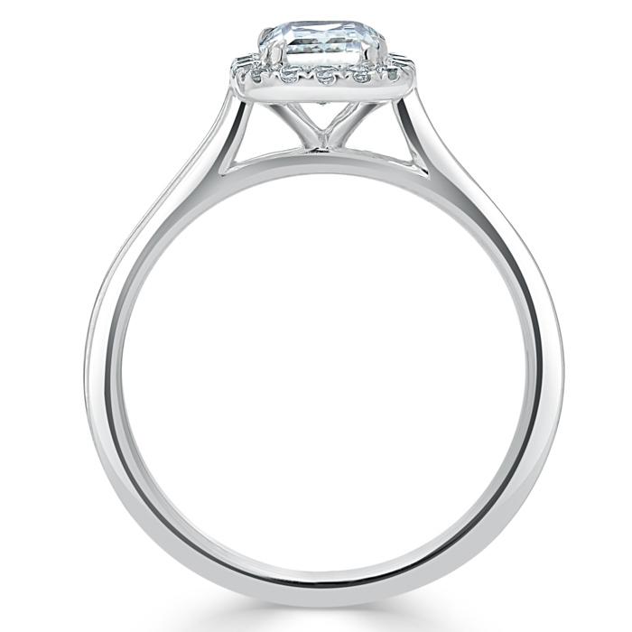 0.75 CT Cushion Cut Halo Moissanite Engagement Ring 4