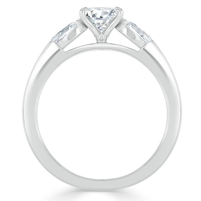 0.75 CT Oval Cut Three Stone Moissanite Engagement Ring 4